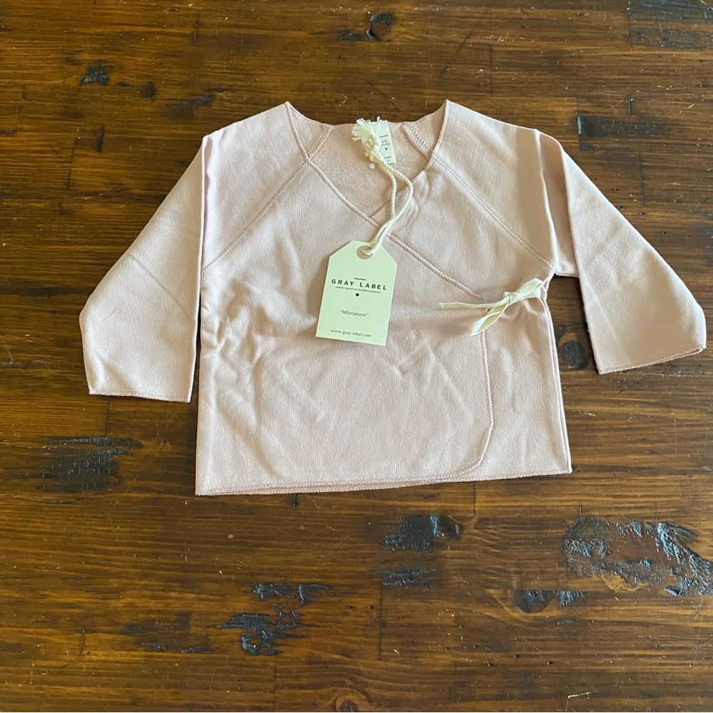 NWT Gray Label‎ Crossover Top Tie Enclosure In VTG Pink Baby Cardigan 6-9 Months